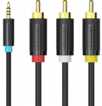 Kaabel | Jack 2,5 mm pistik, RCA pistik x3 | 1,5 m | Pinneering: kullatud