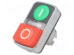 Switch: double | Stabl.pos: 1 | 22mm | green/red | IP66 | Pos: 2 | &Oslash;22mm