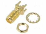 Connector: SMA | socket | female | straight | 50&Omega; | coaxial | THT | on PCBs