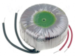 Transformer: toroidal | 50VA | 230VAC | 24V | 2.08A | 0.7kg | &Oslash;: 78mm | IP00
