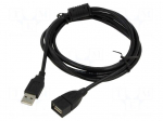 Cable | USB 2.0 | USB A socket,USB A plug | 2m | black | Cu | PVC