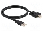 Cable | USB 2.0 | USB A plug,USB B plug | gold-plated | 1m | black