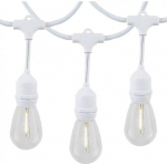 LED āra dārza 5m virtene dārzam un terasēm E27 (spuldzes nav iekļautas) 100x spuldzēm solis 100cm T-veida balta IP65