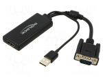 Adapter | D-Sub 15pin plug,HDMI socket,USB A plug,VGA male