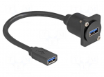 Cable | connection 1: 1 | USB A socket,both sides | 0.2m | black