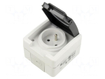 Connector: AC supply | socket | 2P+PE | 250VAC | 16A | wall mount | PIN: 3
