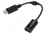 Adapter | DisplayPort plug,HDMI socket | 0.15m | black | black