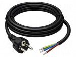 Cable | 3G1mm2 | CEE 7/7 (E/F) plug,cables | PVC | 1.8m | black | 230V