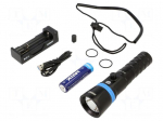 Torch: LED | IPX8 | 1600lm | L: 168mm | &Oslash;: 45mm | 5&deg; | 6500K | diving