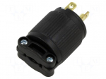Connector: AC supply | male | plug | 2P+PE | 125VAC | 20A | Colour: black