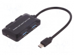 Hub USB | USB A 3.0 x4 | USB 3.0,USB 3.1 | black | Number of ports: 4