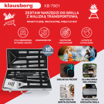 Zestaw do grillowania, 10 element&oacute;w w walizce, stal nierdzewna, klausberg, kb-7901