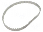 Timing belt | T10 | W: 16mm | H: 4.5mm | Lw: 630mm | Tooth height: 2.5mm