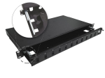 Przełącznica światłowodowa teleskopowa 12xSC duplex / 12xLC quad 19" 1U z akcesoriami montażowymi (dławiki, opaski) ALANTEC