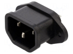 Connector: AC supply | socket | male | 10A | 250VAC | C14 (E) | IEC 60320