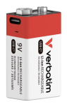 Verbatim 30251 USB-C Rechargeable Battery Li-ion 9V 335mAh (1 pc/Pack)
