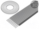 Wire: ribbon | 0.635mm | stranded | Cu | 26x30AWG | unshielded | TPE | grey