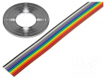 Wire: ribbon | 1.27mm | stranded | Cu | 10x26AWG | unshielded | PVC | 49V