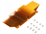 Heatsink: extruded | grilled | BGA | golden | L: 61mm | W: 118mm | H: 20mm