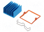 Heatsink: extruded | grilled | BGA | blue | L: 30mm | W: 30mm | H: 17.5mm