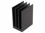 Heatsink: extruded | grilled | black | L: 50mm | W: 35mm | H: 70mm | 5.4K/W