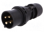 Connector: AC supply 3-phase | plug | male | 16A | 400VAC | IP44 | PIN: 4