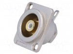 Socket | RCA | female | soldering | gold-plated | for panel mounting