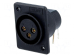 Socket | XLR | female | PIN: 3 | angled 90&deg; | for panel mounting,screw