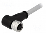 Connector: M8 | female | PIN: 4 | angled 90&deg; | with lead | plug | 0.5m | PVC