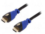 Cable | HDMI 2.0 | HDMI plug,both sides | 1.5m | black-blue