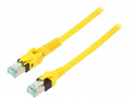 Patch cord | S/FTP | 6a | stranded | Cu | PUR | yellow | 1m | halogen free