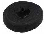Velcro tie | L: 4m | W: 16mm | black | Package: reel
