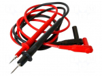 Set of test leads | Inom: 20A | Len: 1.22m | 2x test lead | black,red