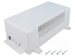 Enclosure: for power supplies | X: 112mm | Y: 222mm | Z: 72mm | ABS | grey