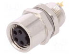 Connector: M8 | female | PIN: 4 | for panel mounting,rear side nut