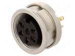 Connector: M16 | socket | female | soldering | PIN: 6 | 5A | 250V | IP68
