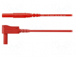 Test lead | 16A | banana plug 4mm,angular banana plug 4mm | red