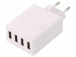 Power supply: switching | mains,plug-in | 5VDC | 30W | Out: USB x4