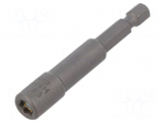 Screwdriver bit | 6-angles socket | 1/4" | HEX 5.5mm | magnetic