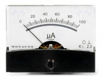 Ammeter | on panel | I DC: 0&divide;100uA | Class: 2 | Int.resist: 1k&Omega; | &Oslash;37.5mm