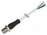 Cable: for sensors/automation | M12 | PIN: 8 | straight | 3m | plug | 2A