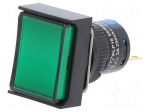 Switch: push-button | Pos: 2 | SPDT | 5A/250VAC | ON-(ON) | IP65 | green