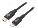 Cable | USB 2.0 | Apple Lightning plug,USB C plug | 0.5m | black
