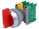Switch: rotary | 30mm | Stabl.pos: 1 | NO x2 | red | IP65 | LSR30 | &Oslash;30mm