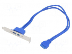 Adapter | IDE 20pin female,USB A socket x2 | 0.4m | USB 3.0