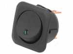 ROCKER | SPST | Pos: 2 | ON-OFF | 25A/12VDC | black | LED | RC | Body: black