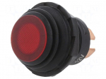 Switch: push-button | Pos: 2 | SPST | 10A/14VDC | red | Illumin: LED | PC