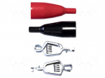 Crocodile clip | 50A | Grip capac: max.27mm | black,red | tinned