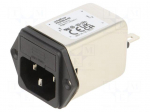 Connector: AC supply | socket | male | Inom: 6A | Ir: 310uA | 250VAC | 1M&Omega;