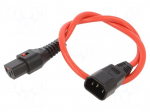 Cable | IEC C13 female,IEC C14 male | 0.5m | with IEC LOCK locking